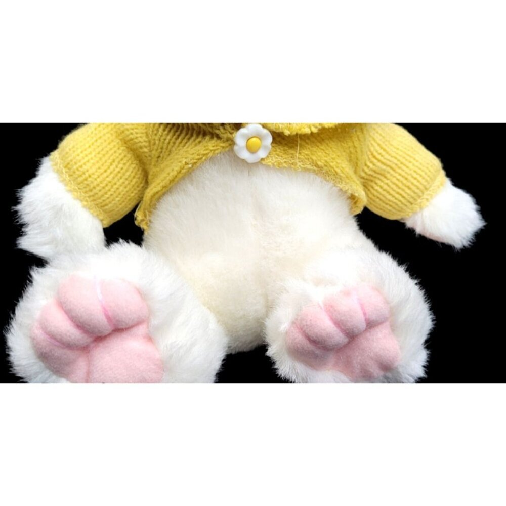 TLToys Spring Bunny Rabbit 9" Seated White Pink Hat Yellow Sweater Plush Easter - Picture 6 of 8